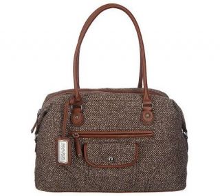 Maxx New York Tweed Satchel with Front Pockets —