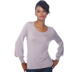 Pamela Dennis PCG Bamboo Blend Blouson Sleeve Sweater —