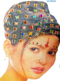 Hair Body Multicolor Crystal Stones Tattoo Sticker Hair Body Jewellery