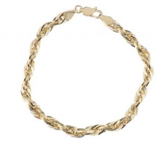 Square Design Rope Bracelet 14K Gold, 2.4g —