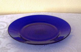 New Libbey Crisa Cobalt Blue Glass 7.5 Salad Plates Case of 12
