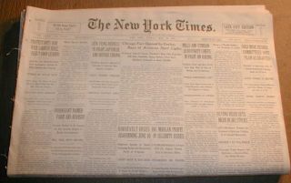  Times newspaper w chart showing Stock Market Crash & Great Depression