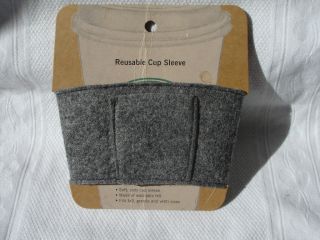 Starbucks 02634 Cup Sleeve Gray w Pocket Tag re Usable Saves Paper NWT