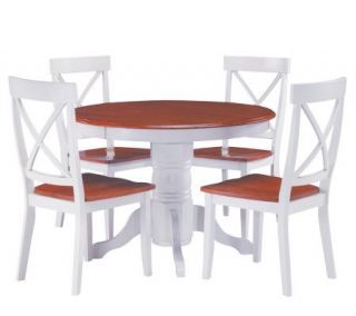 Home Styles 5 Piece Pedestal White Dining Set —
