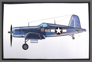 Pappy Boyngton Lulubelle F4U 1 Corsair 12 x 17 D Post WW2 Aircraft