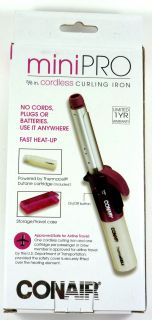 Conair TC605 Minipro Cordless Hair Curling Iron Uses Replaceable