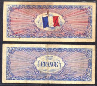 1944 France Allied Military Currency AMC 50 100 Francs