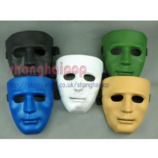 Full Face Plastic Plain Mask Costume Party Dance Crew