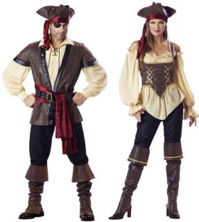 Couples Pirate Quality Costume Rustic Party Lady Man Pair Partner