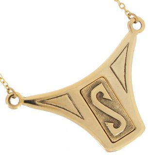 Deco Style Personalized Custom Initial Letter Necklace Gold Plated