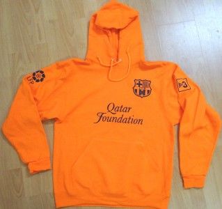 fc barcelona custom hooded sweatshirt safety orange midnight navy