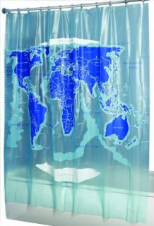 Features of Croydex AE580815YW World Map Shower Curtain, White