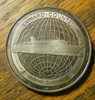 Solid Nickel Silver Coin   Cunard Countess Cruise Ship