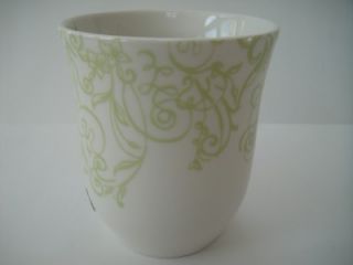 Cynthia Rowley Scroll Floral Coffee Tea Mugs s 4 Grn WH
