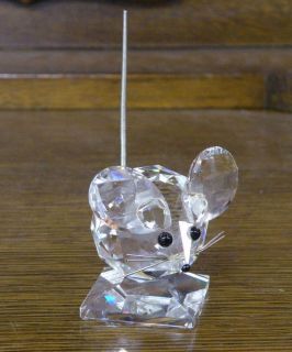 Swarovski Crystal Large Mouse Figurine w Spring Tail