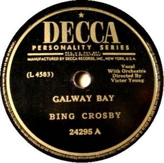 Bing Crosby 78 RPM Galway Bay My Girls An Irish Girl