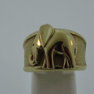 Elephant Ring 14 Carat Yellow Gold Size 8