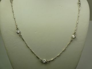 Vintage CZ by Yard Necklace Chain Sterling Silver 925