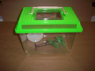 HERMIT CRAB CAGE WITH WATER DISH & A HAPPY TREE   LIZARD CAGE