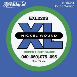addario exl220s xl super light short bass strings standard item