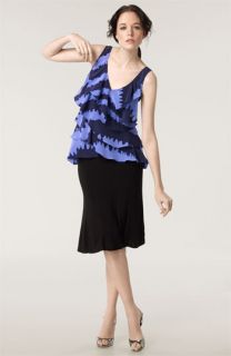 Tracy Reese Tiered Ruffle Silk Top & Sculpted Skirt