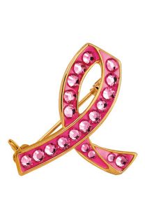 Estée Lauder Jeweled Pink Ribbon Pin