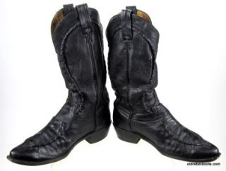 vintage Dan Post black leather cowboy boots guaranteed to be the talk