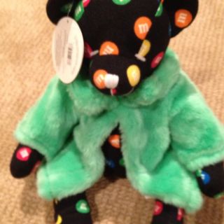  Stuffed Animal Bear With Green Cuddly Robe  New With Tags