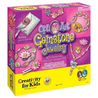 Creativity for Kids Opti Art Gemstone Jewelry Girl Craft Kit Beads