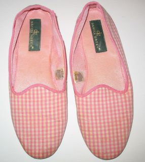 Daniel Green Slippers Pink Beige Checks Fabric 8 5 M 