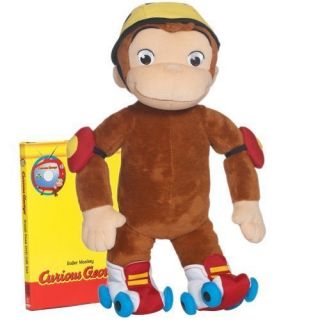 features of curious george roller monkey huggable plush relive your