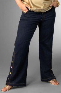 Abby Z Side Button Flare Stretch Jeans