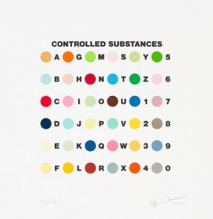 Damien Hirst controlled substances signed and numbered framed
