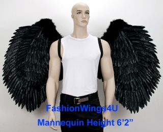 XXXL Black Super Large Feather Angel Wings Gothic Archangel Devil Jin