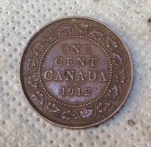 Very Rare 1912 Canada One 1 Cent Penny Copper Coin GREAT CONDITION