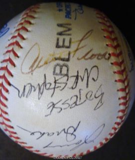 CURT FLOOD BOB GIBSON KELSEY GRAMMER AUTOGRAPHED MLB STARS & CELEBRITY