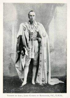 1939 Print Viceroy India Lord George Curzon Kedleston Costume Portrait