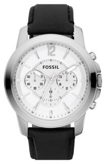 Fossil Grant Leather Strap Chronograph Watch