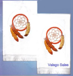Dreamcatcher Terry Kitchen & Bath Accent Towels stamped embroidery kit