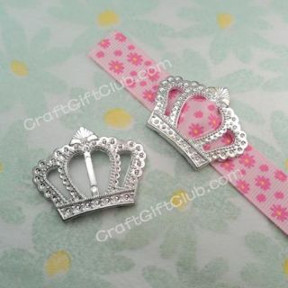 100 Crown Buckle Ribbon Slider Bridal Party Girl Craft