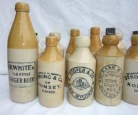Collection Vintage Stoneware Bottles Beer Ginger Ale Mineral Water