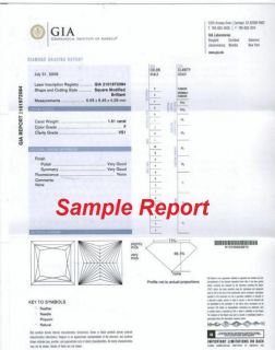 Ct Princess Cut Diamond F Color VS1 Clrity w GIA Report