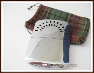 Vintage David T Abercrombie Co Pocket Hand Metal Warmer Plaid Tartan