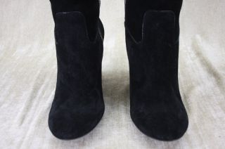 Tory Burch Dabney Daphney Black Suede Wedge Heels Tall Knee Boots 9