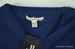 New David Brooks Womens Dark Blue Knit Sweater Size XL 3 4 Sleeves