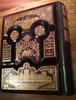 ANTIQUE HOLY FAMILY BIBLE UNMARKED GUSTAVE DORE STEEL WOOD PLATES .22
