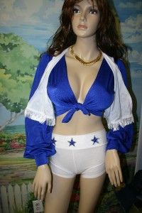 Dallas Cowboys Cheerleader Costume with Pom Poms Sz Large 8 14 6