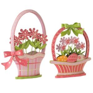 New RAZ 2 Easter Spring Flower Basket Metal Cut Out SM