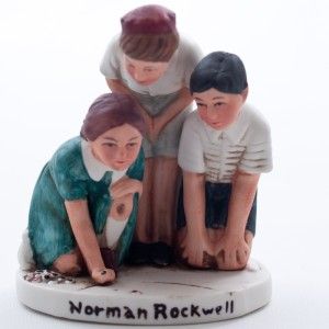 Norman Rockwell Figurine Marble Players Dave Grossman