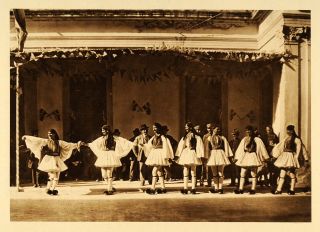 1926 Greek Traditional Costume Dance Dancing Outfit Art Original